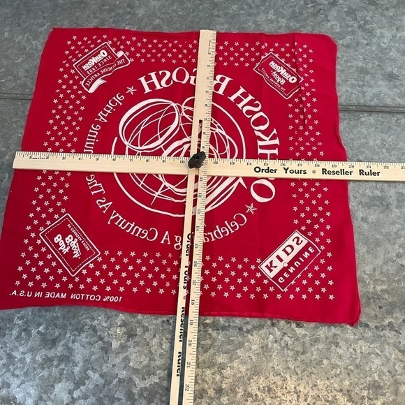 Vintage 90s OshKosh B’gosh 100 Years Handkerchief Bandana Scarf Cotton USA Red - Picture 10 of 12